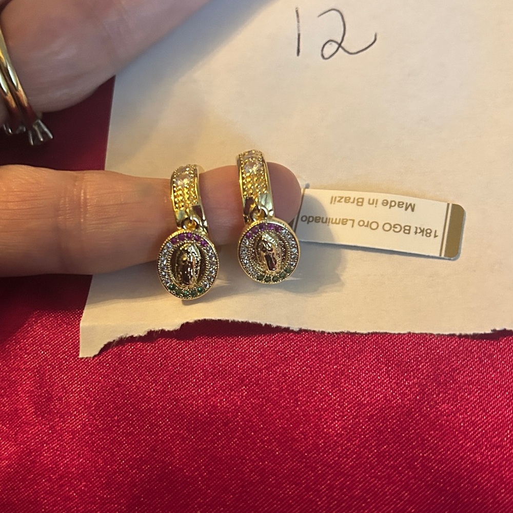 18 K Gold Layered Earrings with Cubit Zirconia